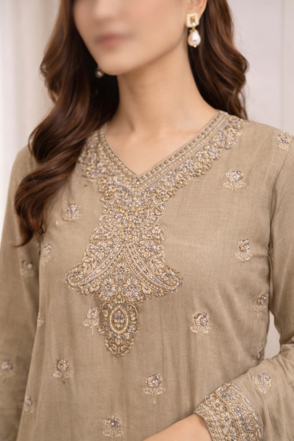 Rim Jhim – Luxury Embroidered Cotton 3-Piece Suit | Urooj Fabrics