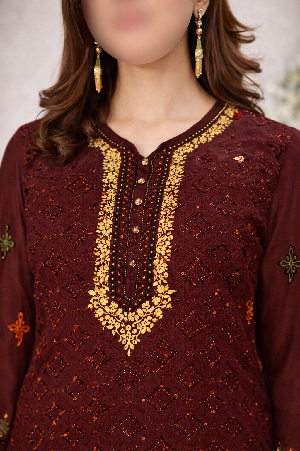 Rangooli – Luxury Embroidered Cotton Suit | 3 Colors Available